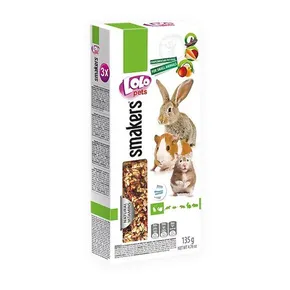 LOLO SMAKERS 3 az 1-ben gyümölcs/zöldség/szentjánoskenyér fülek rágcsálóknak 135 g